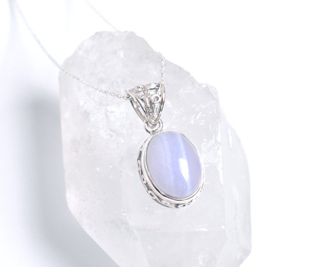 ブルーレースアゲートシルバーネックレス Silver925 - ショップ