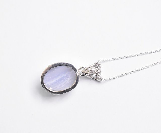 ブルーレースアゲートシルバーネックレス Silver925 - ショップ