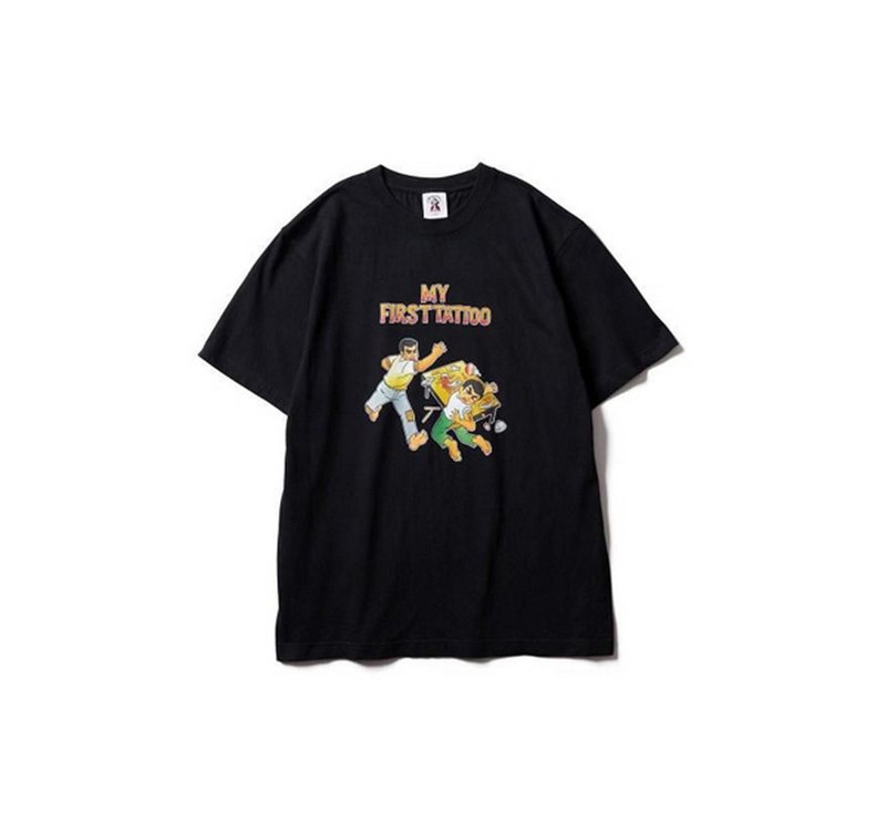 Softmachine Father T-Shirt昭和刺青父子短袖上衣 - 男 T 恤 - 棉．麻 黑色