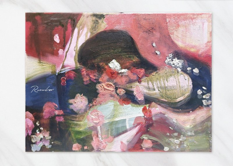 [CL Art Series] Dreamland Taoyuan－Hand-painted abstract oil painting home decoration/hanging painting - Items for Display - Linen Multicolor