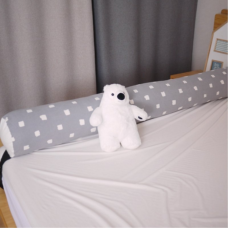 Korea Kangaruru anti-drop fence bed cushion - length 175cm [grey window] - เฟอร์นิเจอร์เด็ก - ผ้าฝ้าย/ผ้าลินิน สีเทา