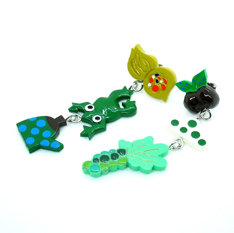 Green Power Earrings - Earrings & Clip-ons - Resin Green