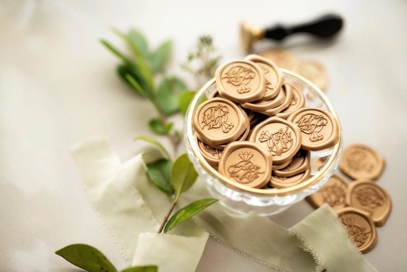 一般デザイン - シーリングワックスステッカー / シーリングワックスシール / 招待状封印ステッカー ( Save The Date ) - ステッカー・シール - 蝋 多色