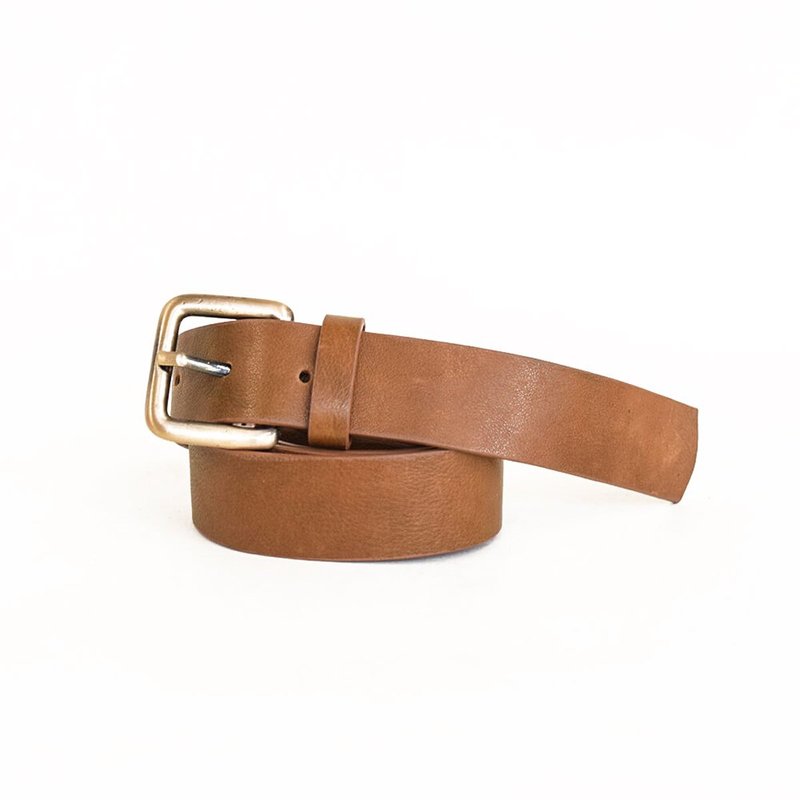 太ベルト 上質で柔らかいヌメ革 スリム Business Fashion Casual leather belt 牛革 本革 【Brown】 - 其他 - 真皮 咖啡色