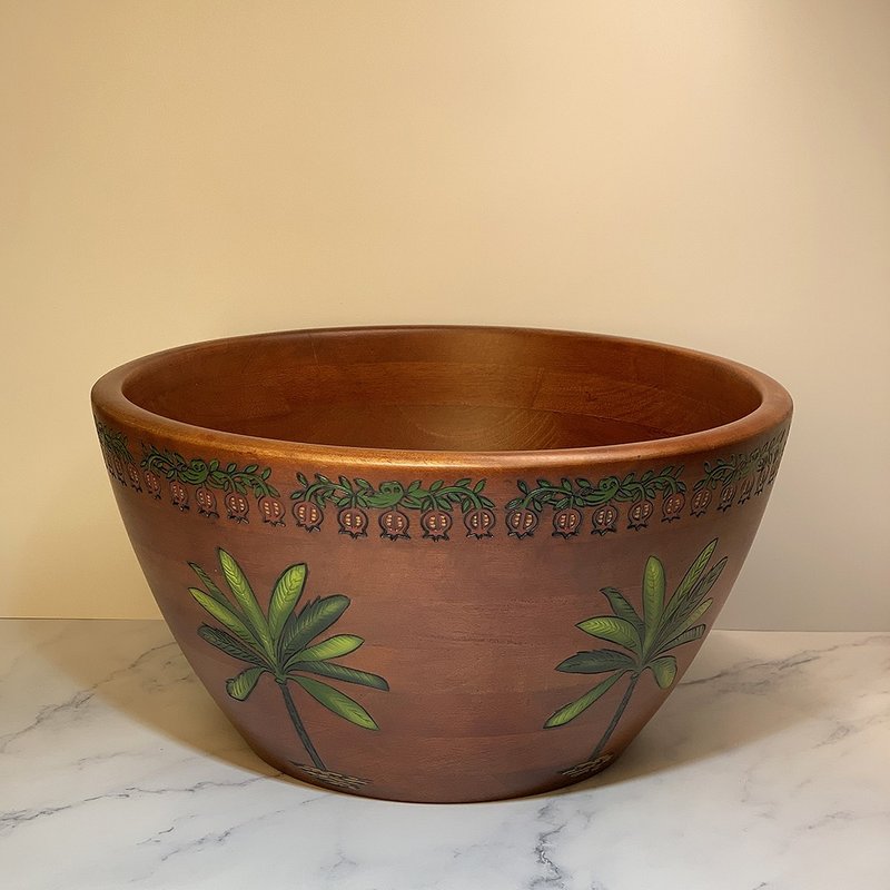 [50% off on out-of-print products] Exotic and island-style salad bowl - ถ้วยชาม - ไม้ 