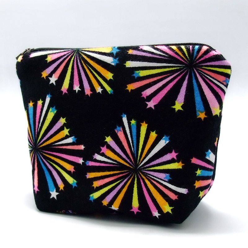 Large flat bottom zipper pouch /cosmetic bag (padded) (ZL-39) - Clutch Bags - Cotton & Hemp Multicolor
