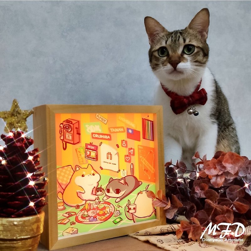 【Limited】Marshmallow Shiba Inu.Cat Ami Night Lamp/Exclusive/Gift/Graduation/BDay - ของวางตกแต่ง - ไม้ 