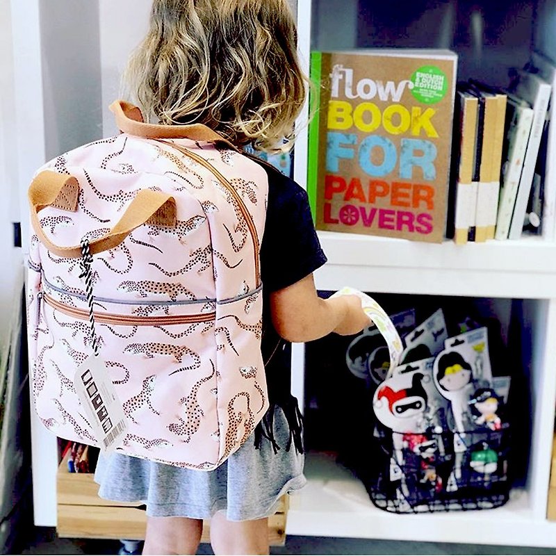 [Out of Print Clearance] Dutch Petit Monkey ─ Environmentally Friendly Pink Leopard Print Lizard Baby Backpack-S - Backpacks & Bags - Other Materials 