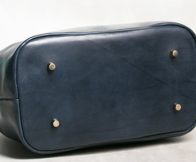 Dark Blue Leather Doctor Handbag Handmade Leather Doctor 