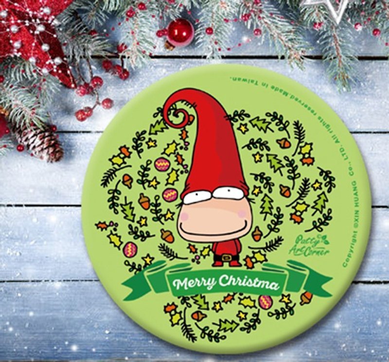 Painted Absorbent Ceramic Coasters – Christmas dwarf - Coasters - Pottery Transparent
