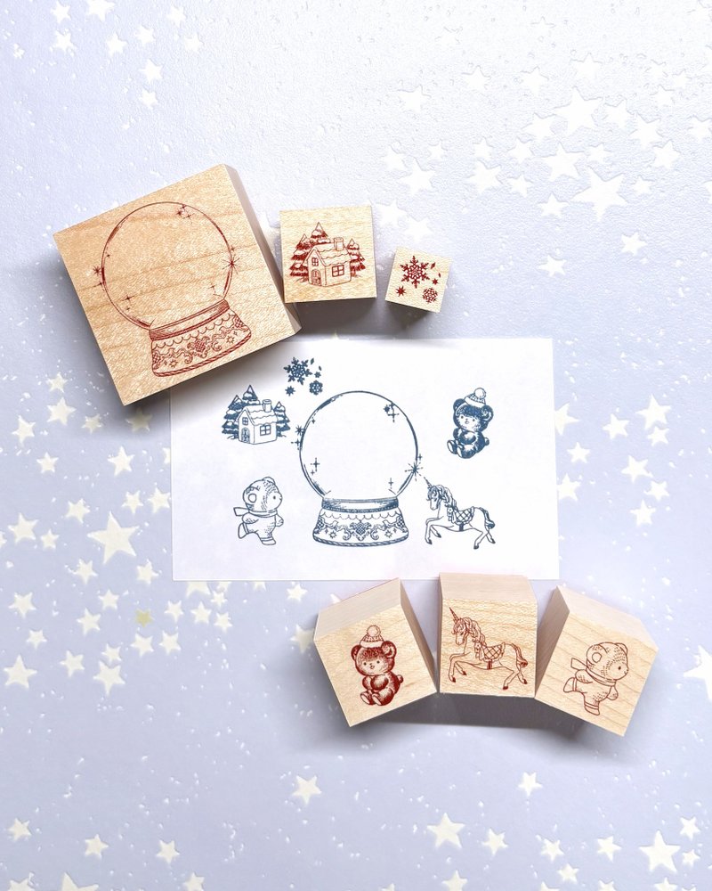 スノードーム　スタンプセット - 印章/印台 - 木頭 