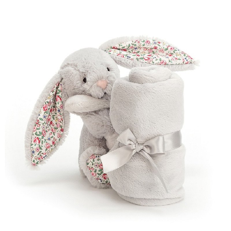 Jellycat Blossom Silver Bunny Soother - ผ้ากันเปื้อน - ผ้าฝ้าย/ผ้าลินิน สีเงิน