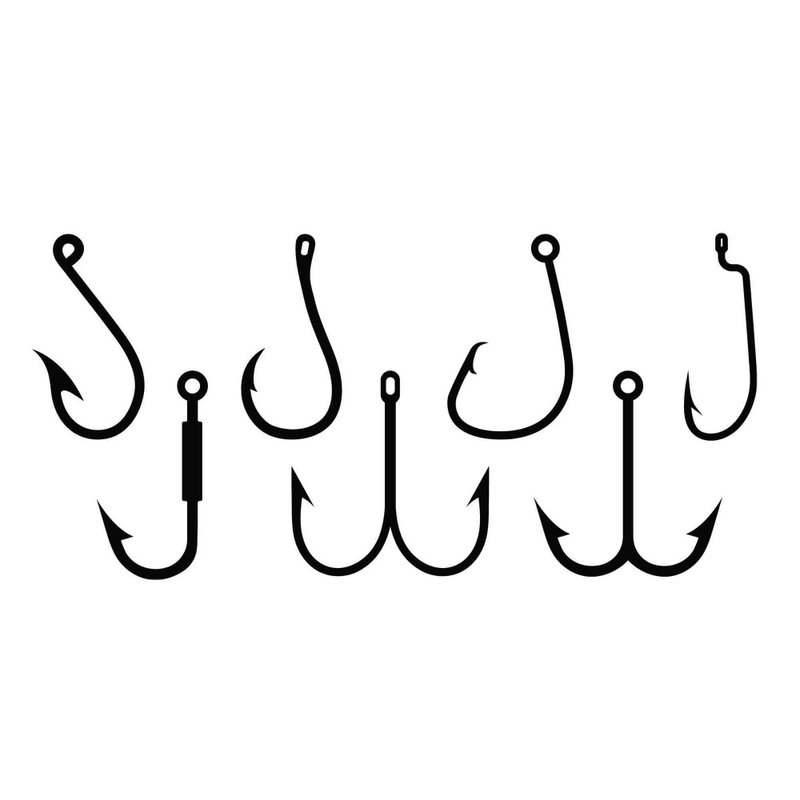 Fish hook svg, fishing hook svg, fish hook pdf, fishing hook pdf, Cricut, SVG - 圖文模板設計 - 其他材質 
