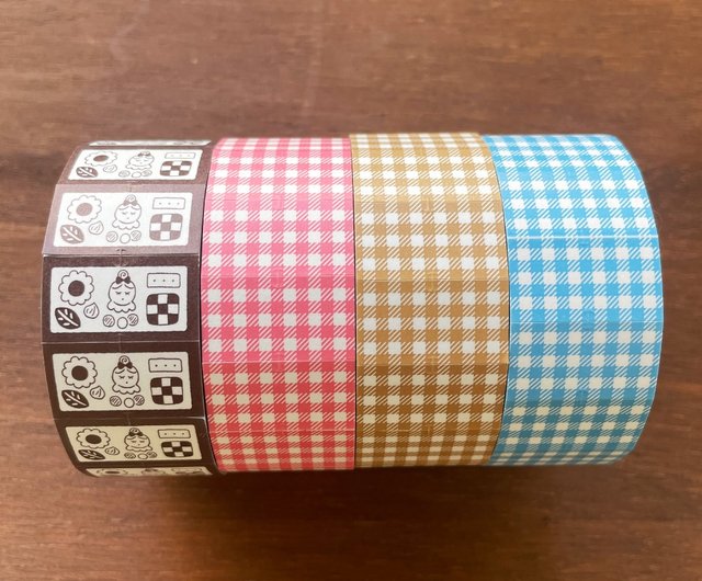 ラベラーシール ギンガムチェック ピンク 日本製 ラベルシール