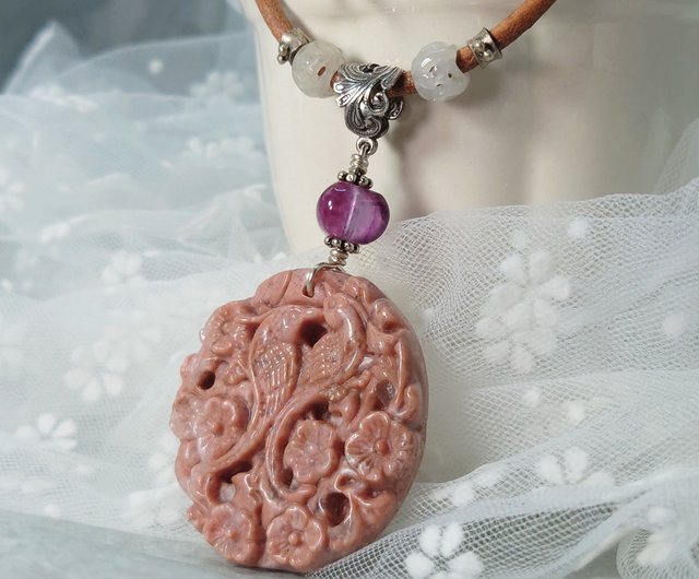 ローズ彫刻ペンダント ネックレス ローズ彫刻ペンダント ネックレス オーセンティック ペンダント ローズ