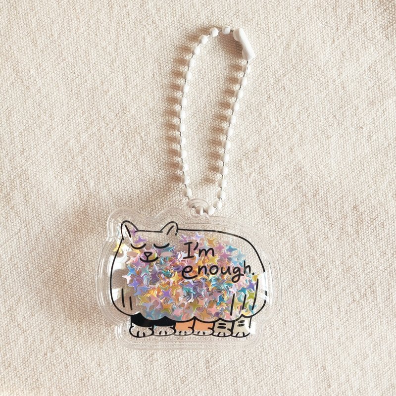 Cat Ghost Positive Energy Keychain/I'm enough. - ที่ห้อยกุญแจ - พลาสติก หลากหลายสี