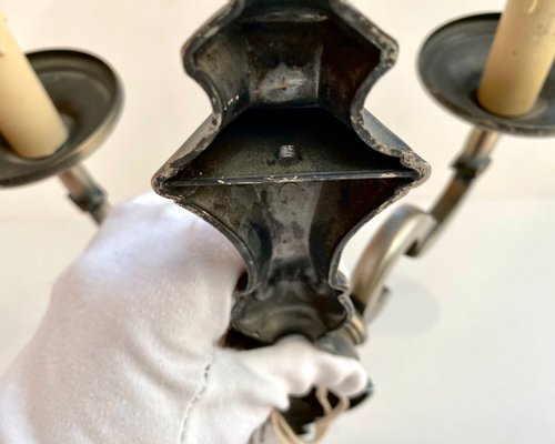 フランス アンティーク ヴィンテージ 壁付け燭台 ブロンズの壮大なヴィンテージ壁取り付け用燭台セット 2