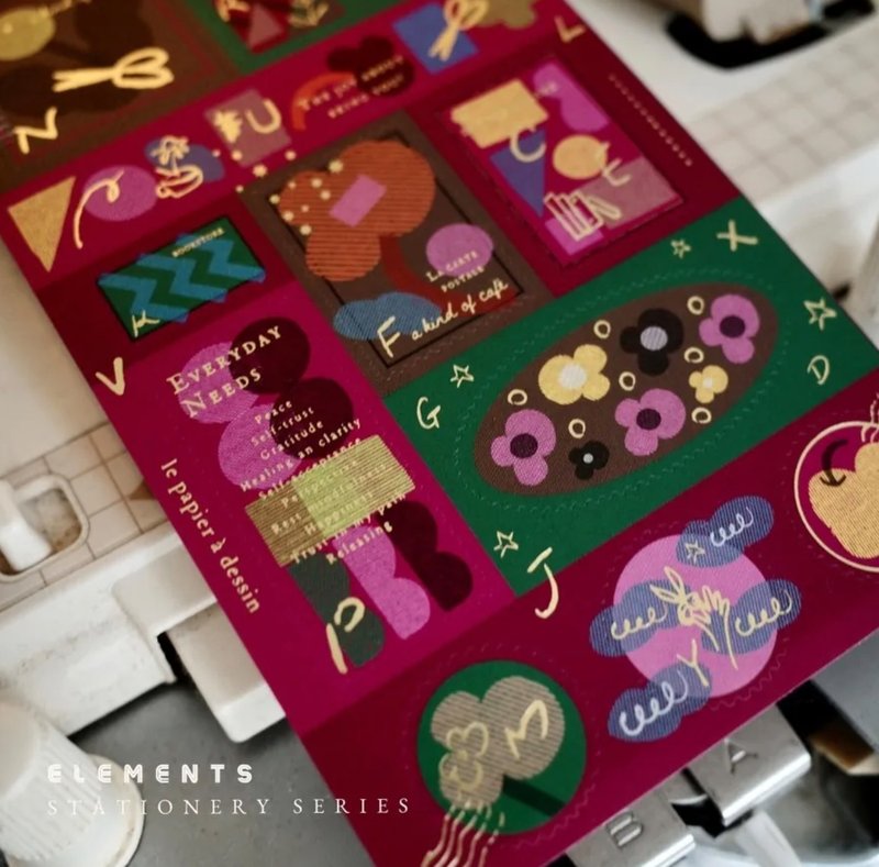 【Practical Items】Pocket Book Series// Bronzing Stamp Stickers | Elements - Stickers - Paper Multicolor