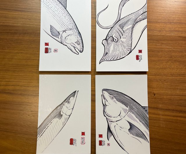 魚・シリーズ1 絵葉書セット - ショップ 三廿両 mrmojoman カード 