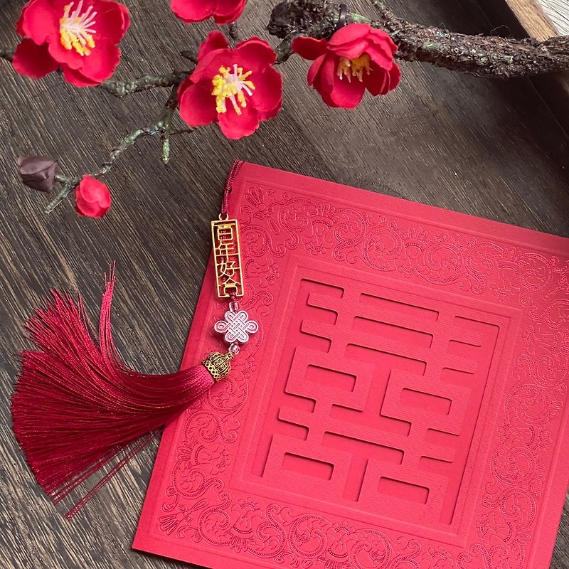 Wedding invitation O Chinese-style bronzing wedding invitation O Chinese style wedding invitation O traditional elder's post O wedding card - Cards & Postcards - Paper Red