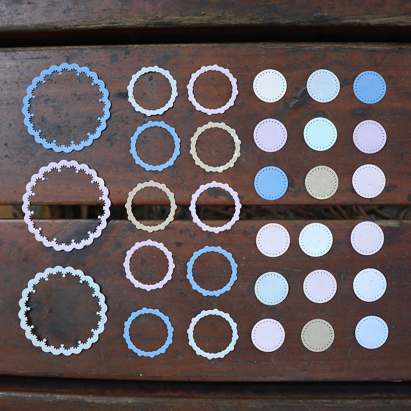 Handmade Lace Paper-Ring Toss (9 pieces set) - กระดาษโน้ต - กระดาษ หลากหลายสี