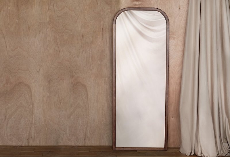 Micro arch type / solid wood full body mirror / standing mirror / can be customized - Other Furniture - Wood Khaki