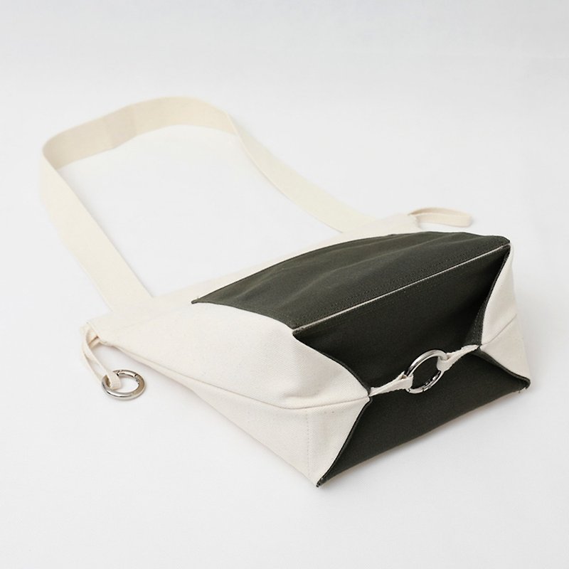 CEMY [Dark Olive Green] Tote-Fold bag C35 - กระเป๋าถือ - ผ้าฝ้าย/ผ้าลินิน 