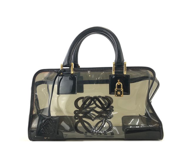 日本直送 名牌中古包 】LOEWE ロエベ アマソナ28 アナグラム ビニール 