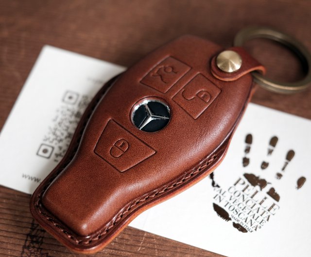 Mercedes hot sale leather keychain