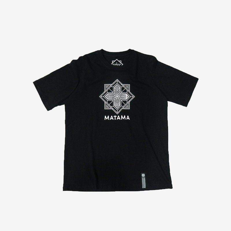 Matama 19 S/S LOGO圖紋落肩五分袖T-Shirt - 男 T 恤 - 棉．麻 黑色