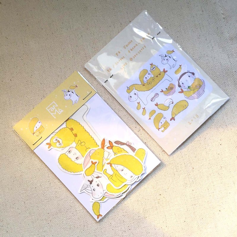 Fried Shrimp Trend / Sticker Pack - สติกเกอร์ - กระดาษ สีเหลือง