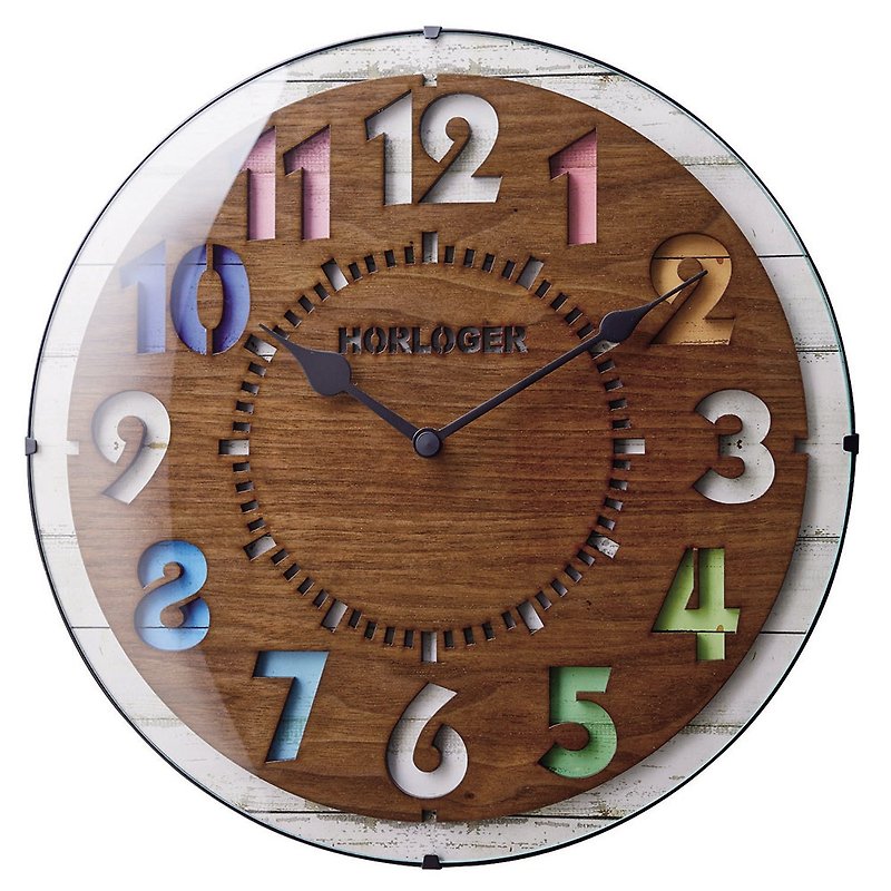 Forli- color layer mute clock wall clock (brown) - นาฬิกา - ไม้ สีนำ้ตาล