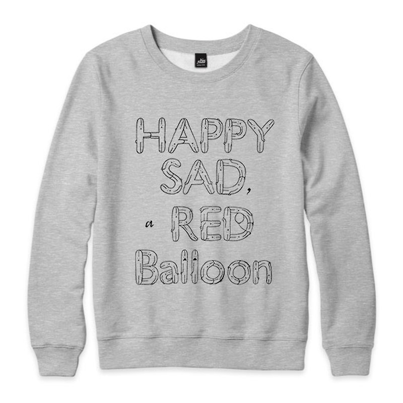 HAPPY SAD a RED Balloon - dark gray Linen- neutral version University T - Men's T-Shirts & Tops - Cotton & Hemp Gray