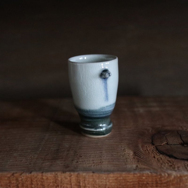 刻度・殘垣 柴燒茶酒杯 36ml  #p18 - 其他杯子 - 瓷 白色