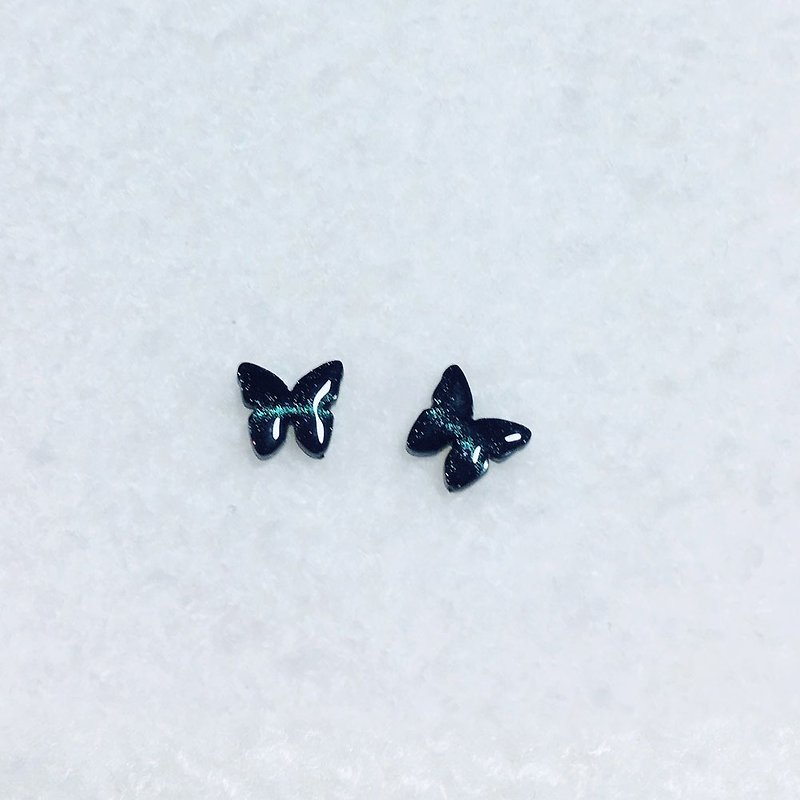 FOX Garden-BELIEVE Charm Black Butterfly Earrings Unisex/Men's Earrings - Earrings & Clip-ons - Other Materials Black