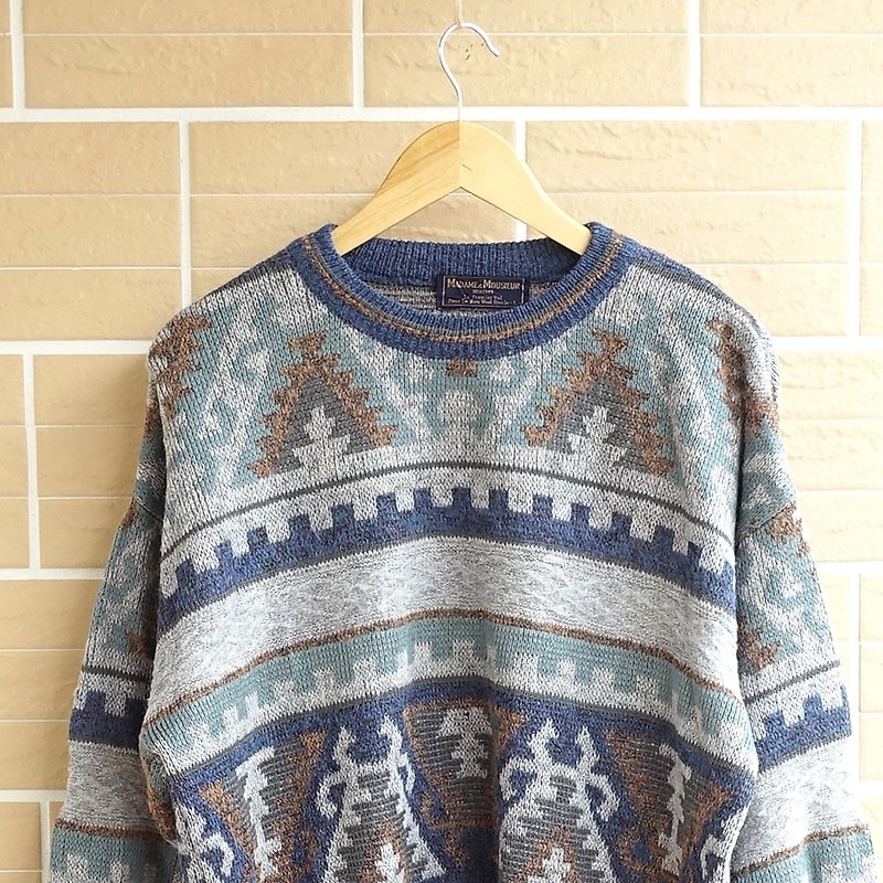 │Slowly│ Beauty Mountain - vintage sweater │ vintage. Vintage. Arts. - Men's Sweaters - Polyester Multicolor