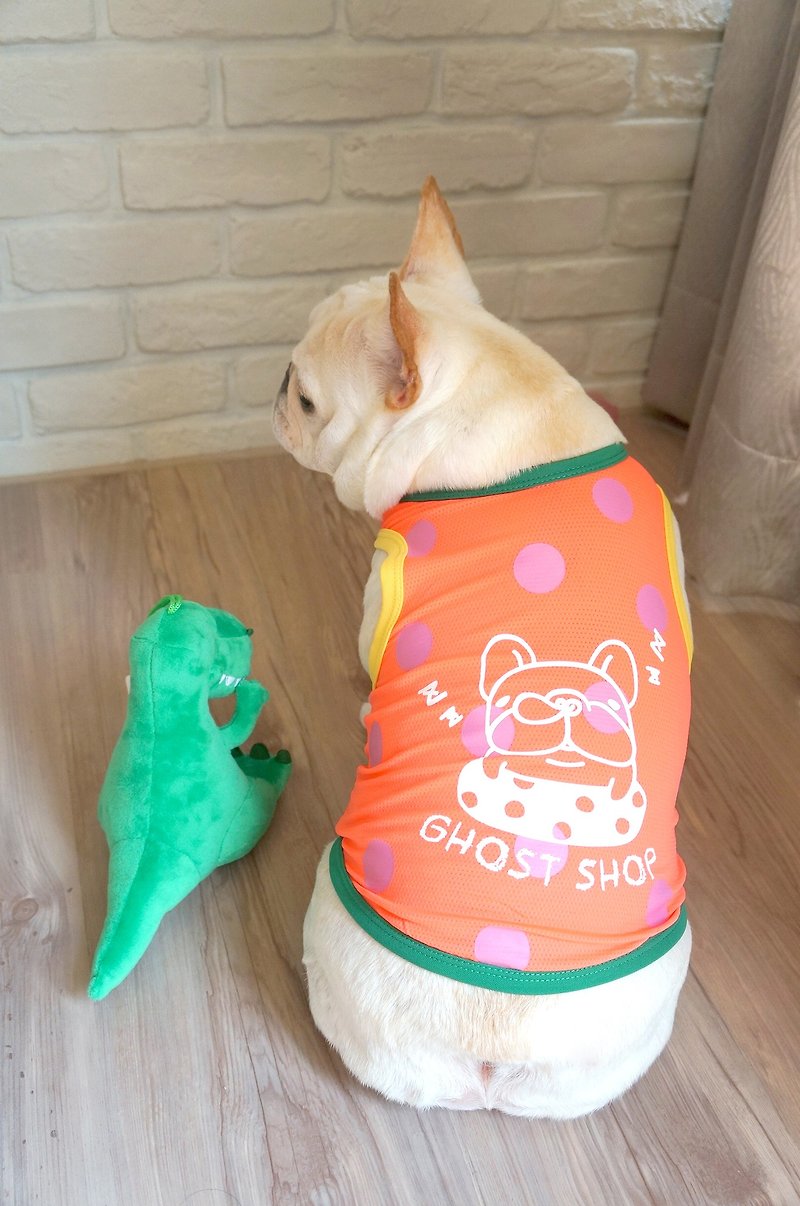 Pet Sports Vest-French Swimming Ring/ Neon Orange M - Clothing & Accessories - Cotton & Hemp Red