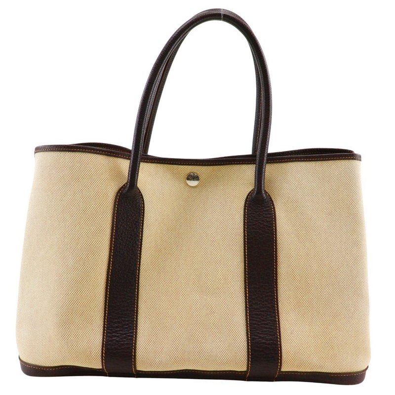【日本直送】エルメス HERMES ガーデンパーティPM トートバッグ トワルアッシュ マロン ベージュ/茶  レディース【中古】 - 手提包/手提袋 - 棉．麻 咖啡色
