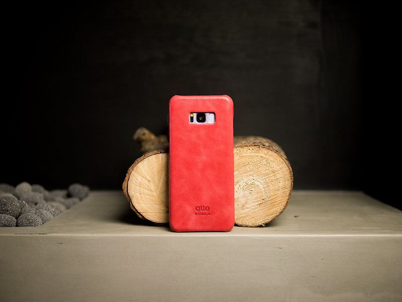 alto Samsung Galaxy S8 Original 革製携帯ケース – 珊瑚 - スマホケース - 革 レッド
