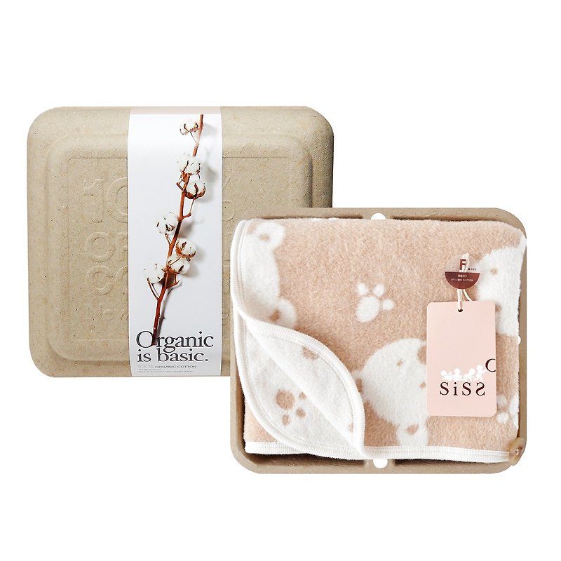 [SISSO organic cotton] Japanese organic cotton cloak and blanket dual-use gift box (bear) - Baby Gift Sets - Cotton & Hemp Brown