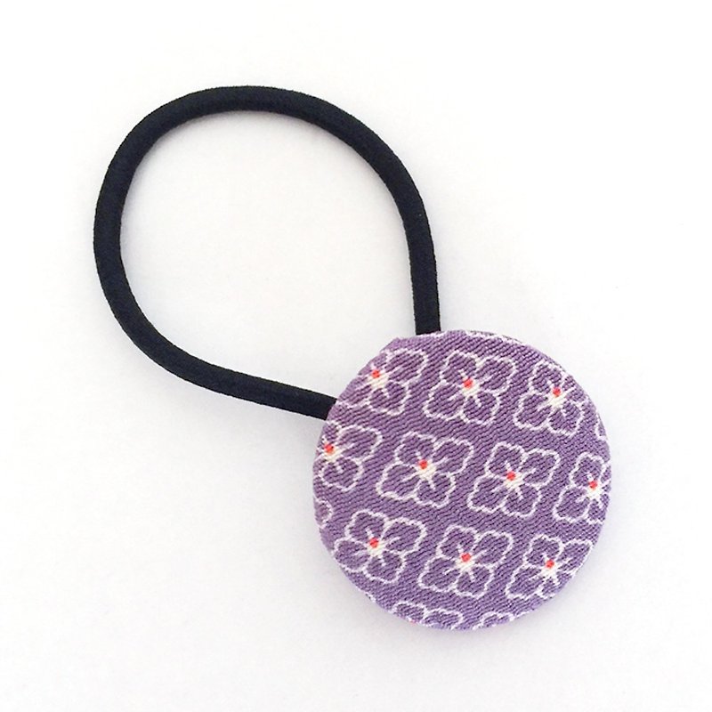 Hair elastic with Japanese Traditional Pattern, Kimono (Small) - Hair Accessories - Other Materials Purple