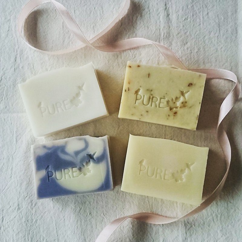 PURE純粹手工皂-母親節手工皂禮盒（附手提袋） - 肥皂/手工皂 - 植物．花 粉紅色