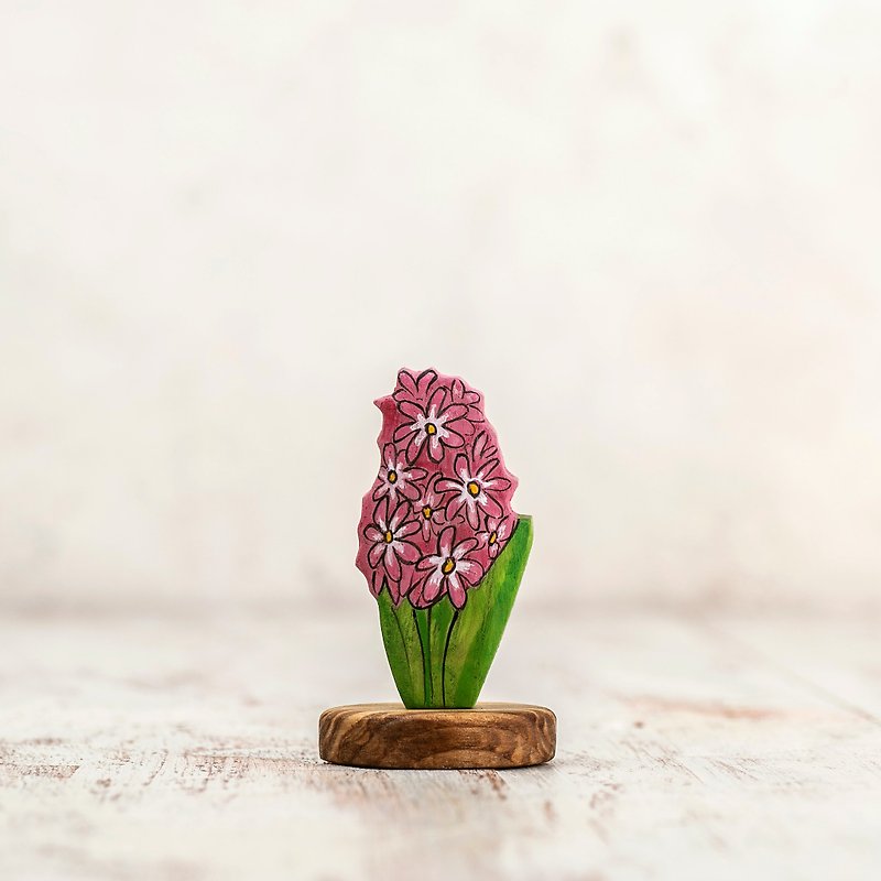 Handcrafted Wooden Hyacinth Toy - Eco-Friendly, Safe, and Durable - Perfect Gift - ของเล่นเด็ก - ไม้ สีม่วง