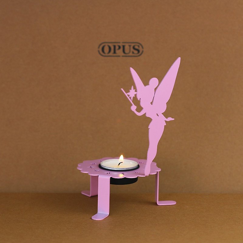 【OPUSDongqiMetal Works】ライトオブザスピリットフラワーフェアリーキャンドルホルダー（ピンク）/ホームオフィスストア/デスクトップ - キャンドル・燭台 - 金属 ピンク