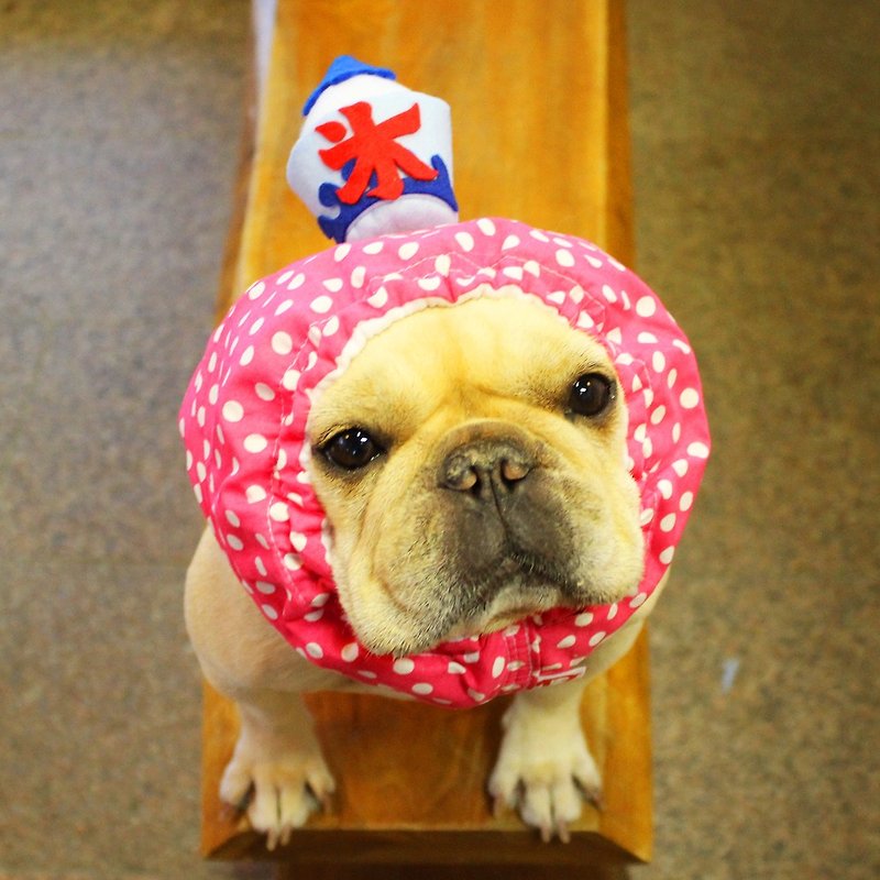 冷やし犬ヅラ　ピンク　かき氷ブル－ハワイ - 洋服・帽子 - ウール ピンク
