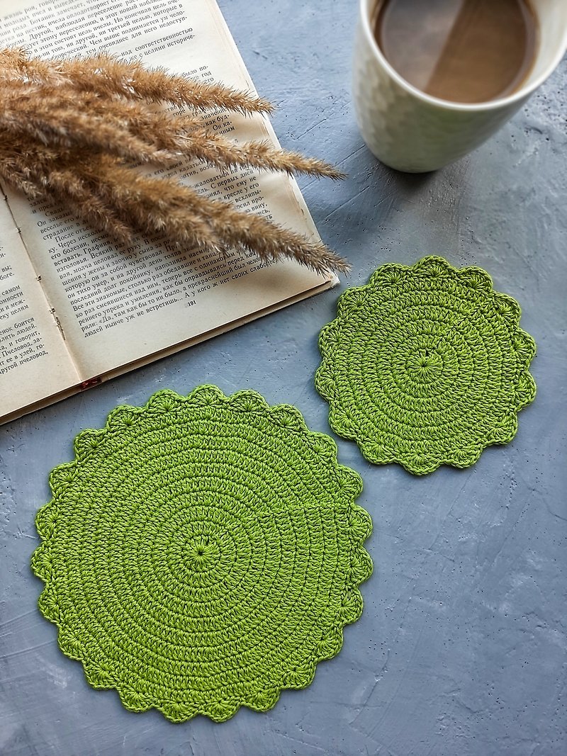 Crochet Coasters - Coasters for hot - Kitchen Accessories - Dining decor