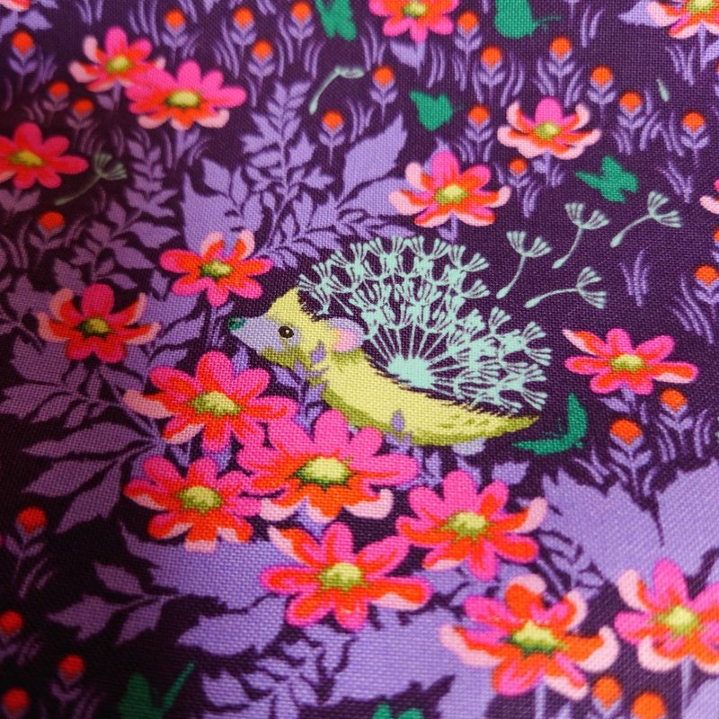 【受注制作】Dandelion Hedgehog Flower Skirt Purple / Free size / USA fabric / 日本製 - 裙子/長裙 - 棉．麻 紫色