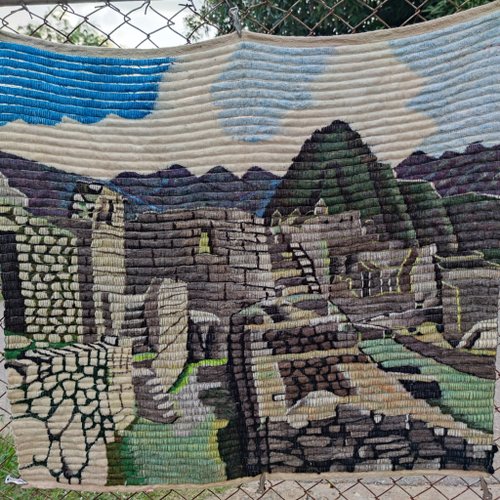 ペルー手織タペストリー ヴィンテージペルーウールタペストリー手織りマチュピチュ