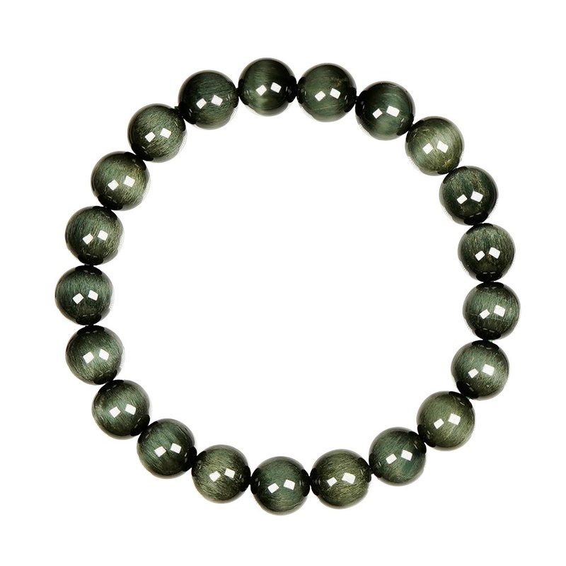 Green Tourmaline Cat's Eye 8.8-9.2mm Bracelet - สร้อยข้อมือ - เครื่องประดับพลอย หลากหลายสี