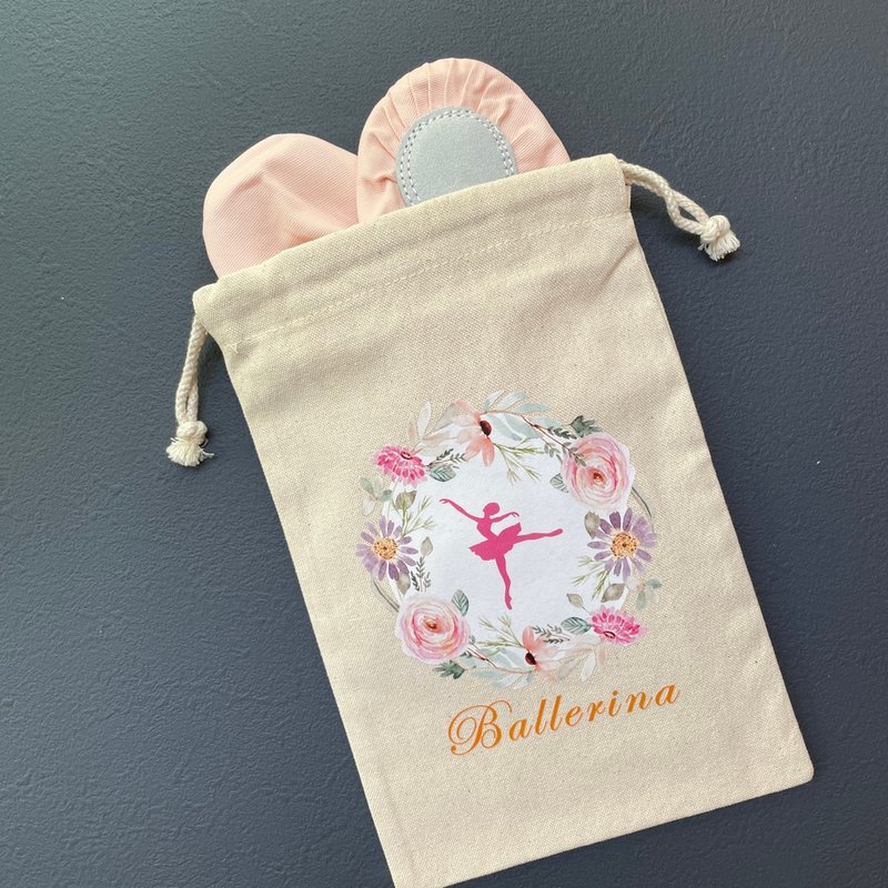 Dancing shoe bag-light dance flower fragrance-ballet goods/adult ballet/ballet gift - กระเป๋าหูรูด - ผ้าฝ้าย/ผ้าลินิน หลากหลายสี